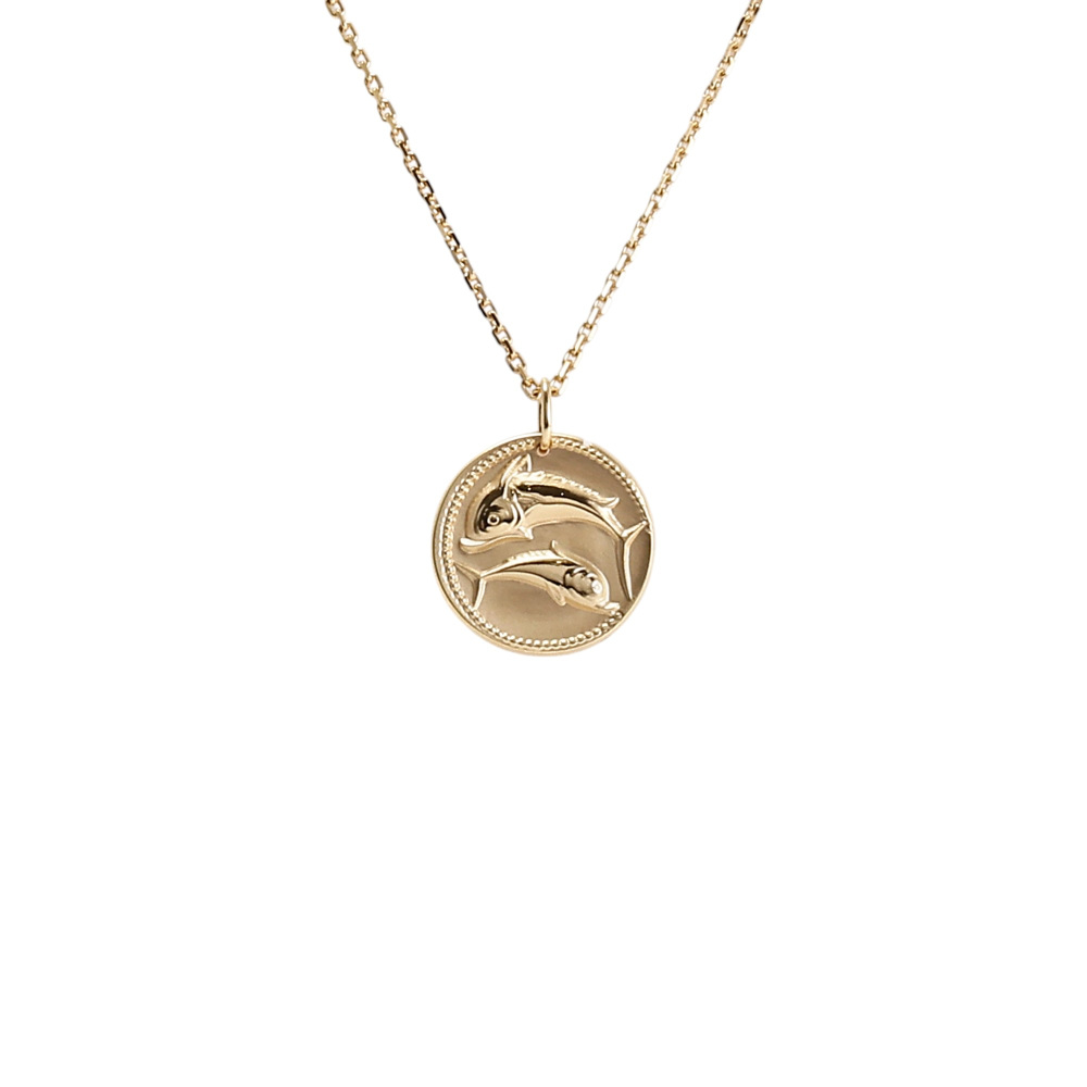 Van Cleef & Arpels Zodiac Medal Pischium (pisces) Necklace 18K Yellow Gold