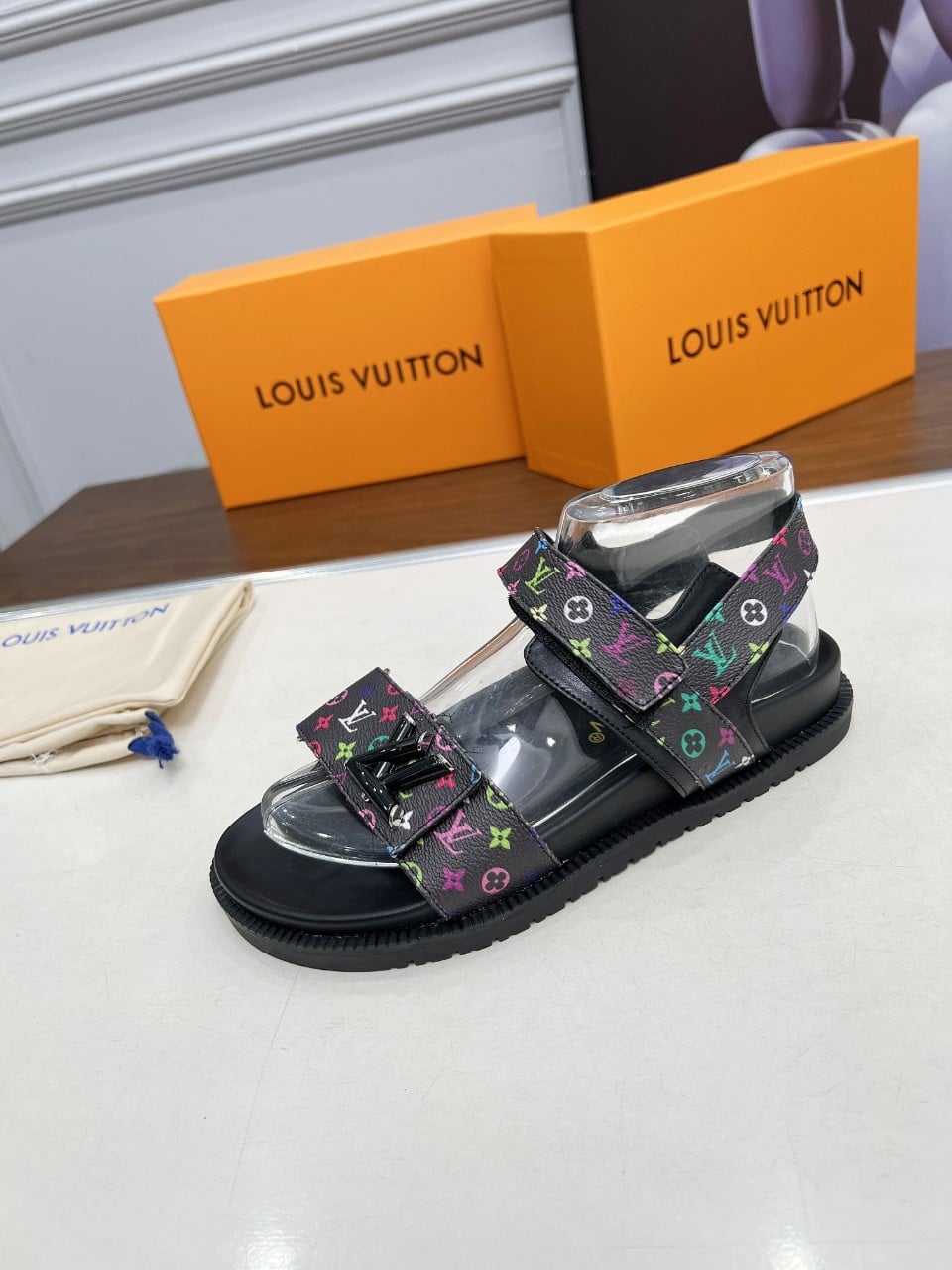 Louis Vuitton X Murakami Lv Sunset Flat Comfort Sandal Black 1Agxf6