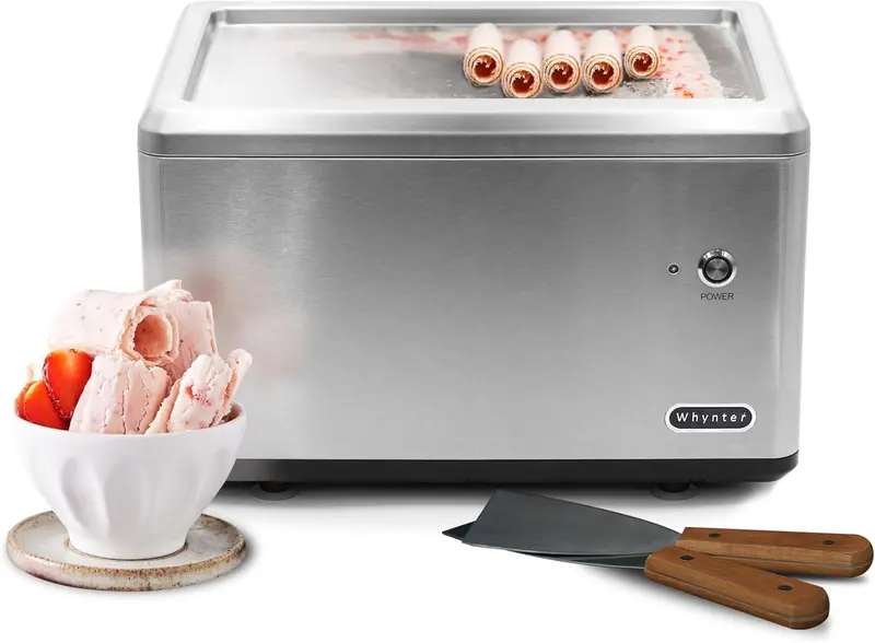 Whynter ICR-300SS Rolled Ice Cream Maker – 0.5-Quart Compressor-Powered Unit, Stainless Steel Build