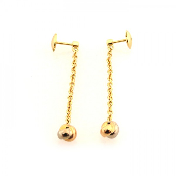 Cartier Trinity Earrings Tri-Gold