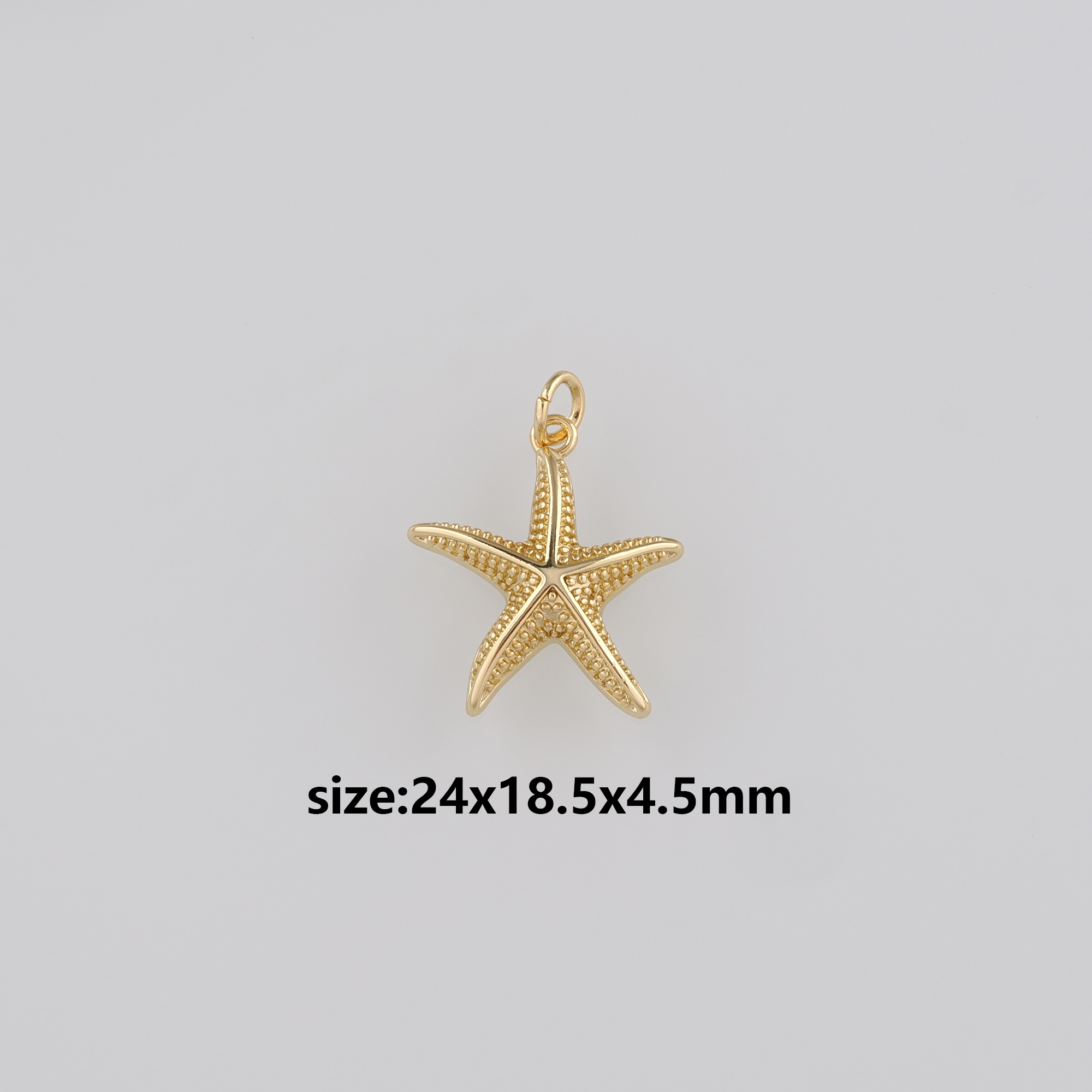 18K Gold Filled Starfish Pendant,Enamel Starfish Charm Earrings Necklace for DIY Jewelry Making Supply