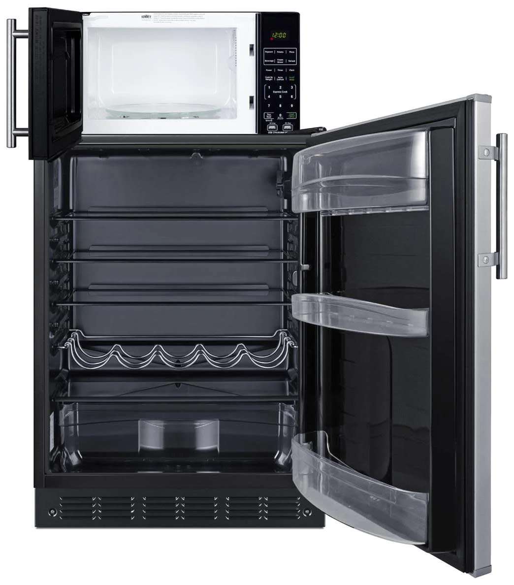 Summit MRF6BK2SSA Microwave & Refrigerator Combination with Allocator