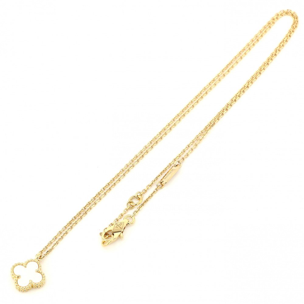 Van Cleef & Arpels Sweet Alhambra Mother of Pearl Necklace 18K Yellow Gold
