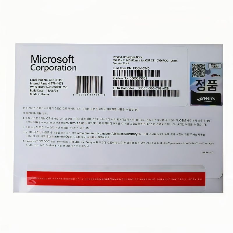 Windows 11 Pro 64bit 1pk DSP OEI DVD-Korean version