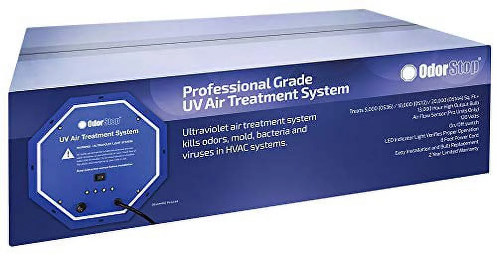 OdorStop UV Air Purifier OS72PRO - 72 Watt UV Air Purifier with Energy Saving Air Flow Sensor and 16