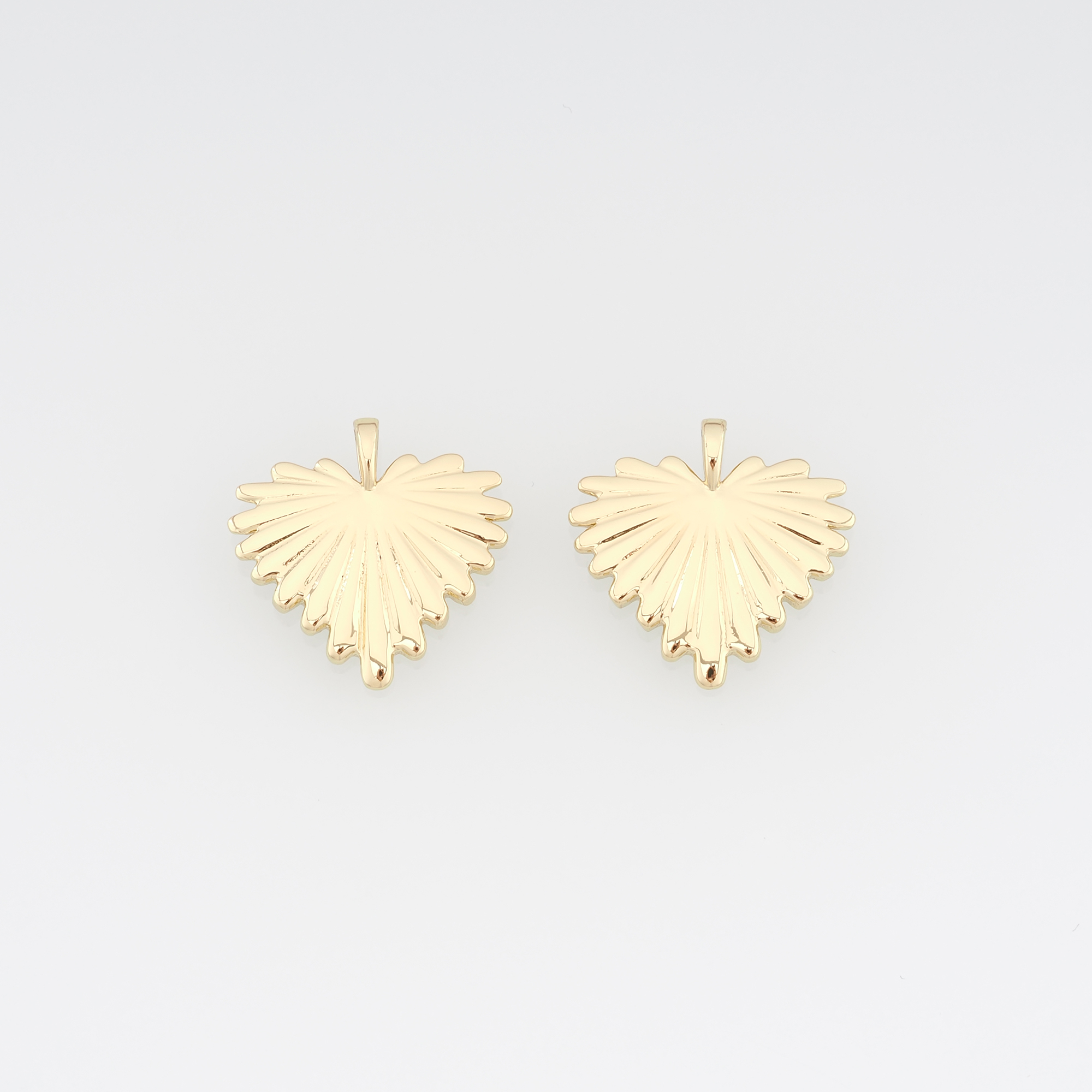 18K Gold Filled Heart Pendant,Dainty Heart Charm Earrings Necklace for DIY Jewelry Making Supply