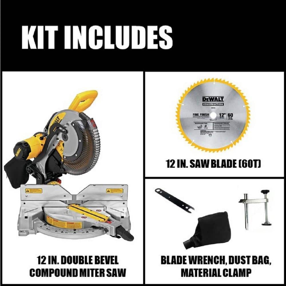 15 Amp Corded 12 in. Compound Double Bevel Miter Saw DWS716