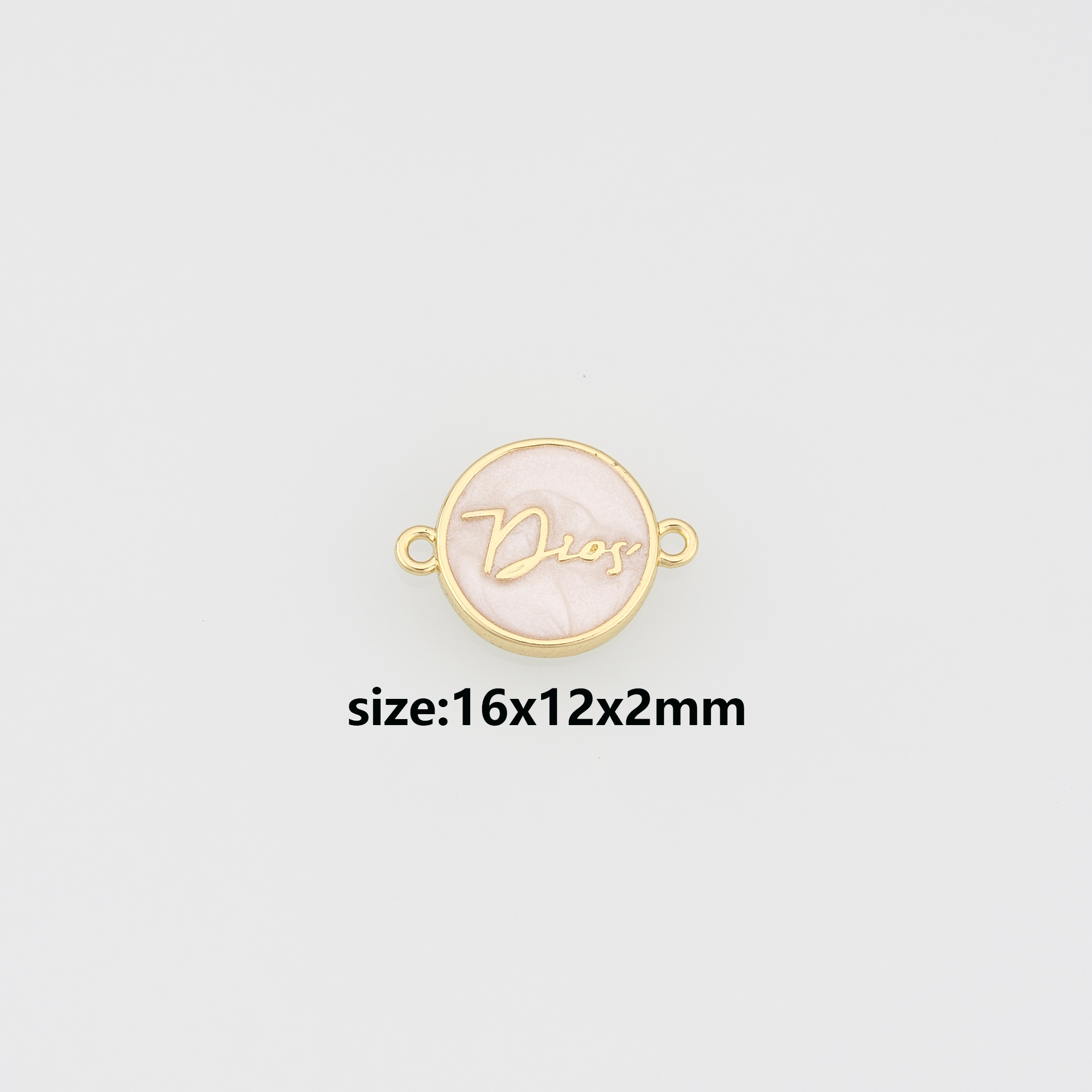 18K Gold Filled Dios Connector,Enamel Dios Charm Necklace Bracelet for DIY Jewelry Making Supply