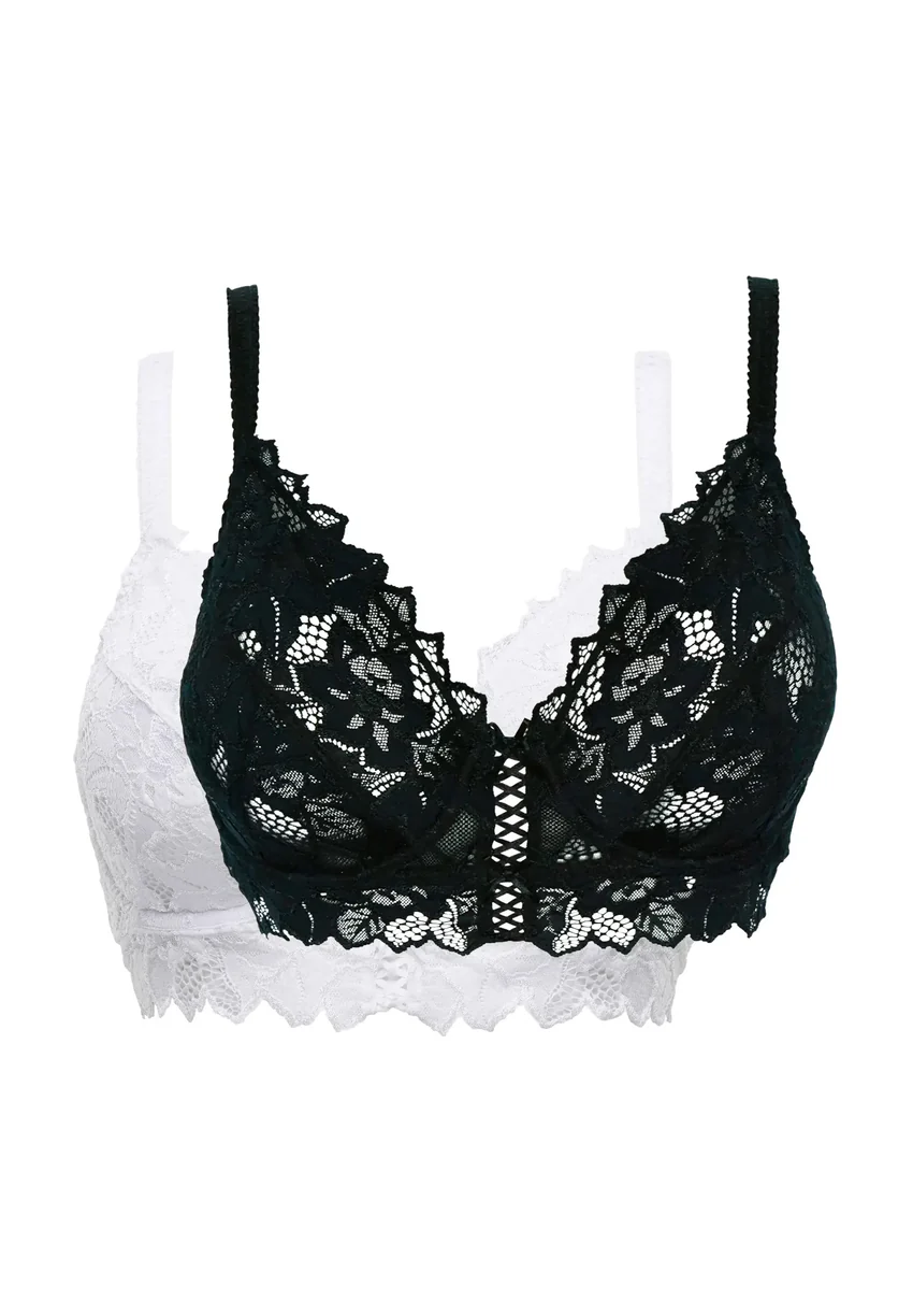 Lot de 2 soutiens-gorge bustier Arum Noir et Blanc