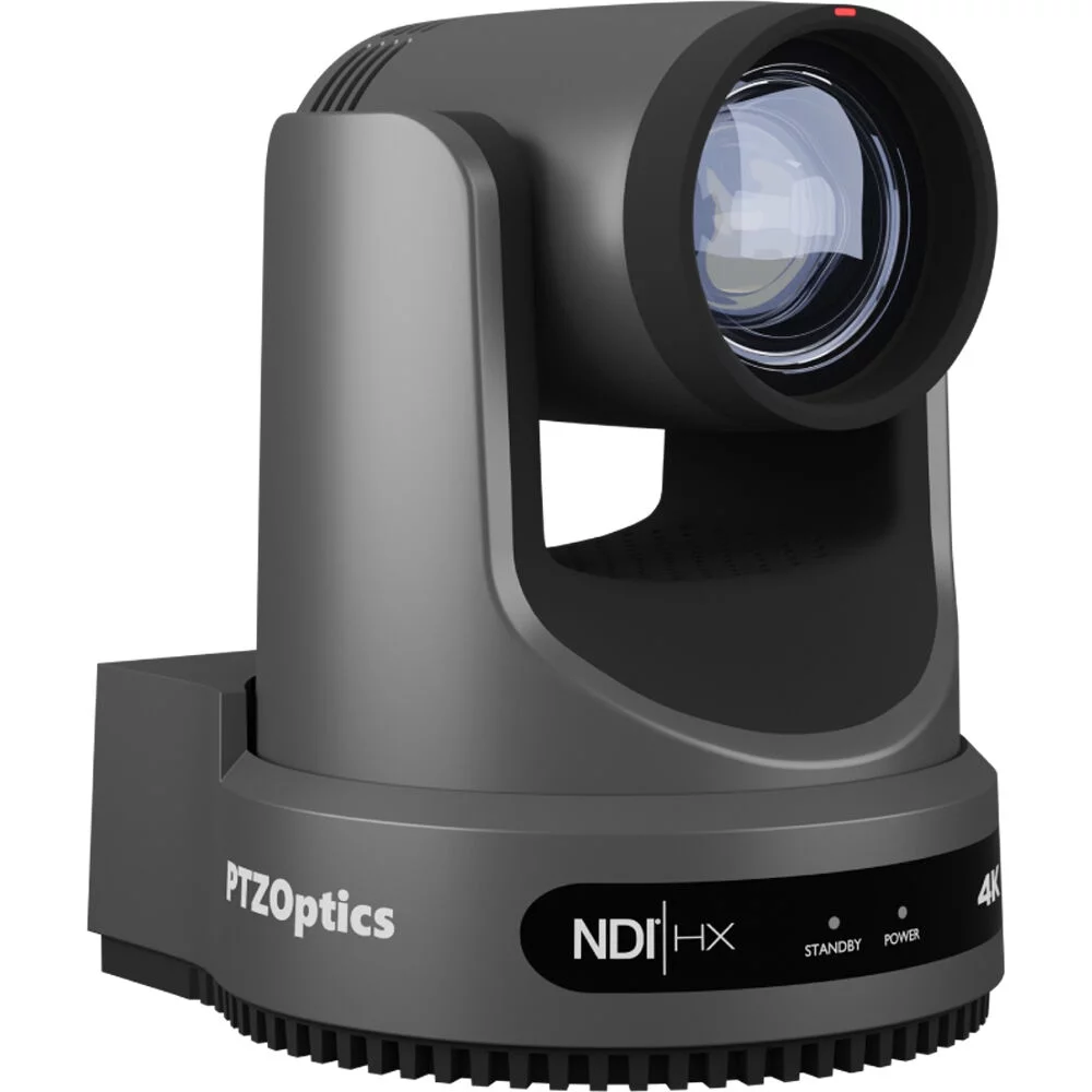 PTZOptics Move 4K SDI/HDMI/USB/IP PTZ Camera with 12x Optical Zoom (Gray) (PT12X-4K-GY-G3) + PTZOptics PT-JOY-G4 Joystick Controller + Universal Wall Mount (Black)