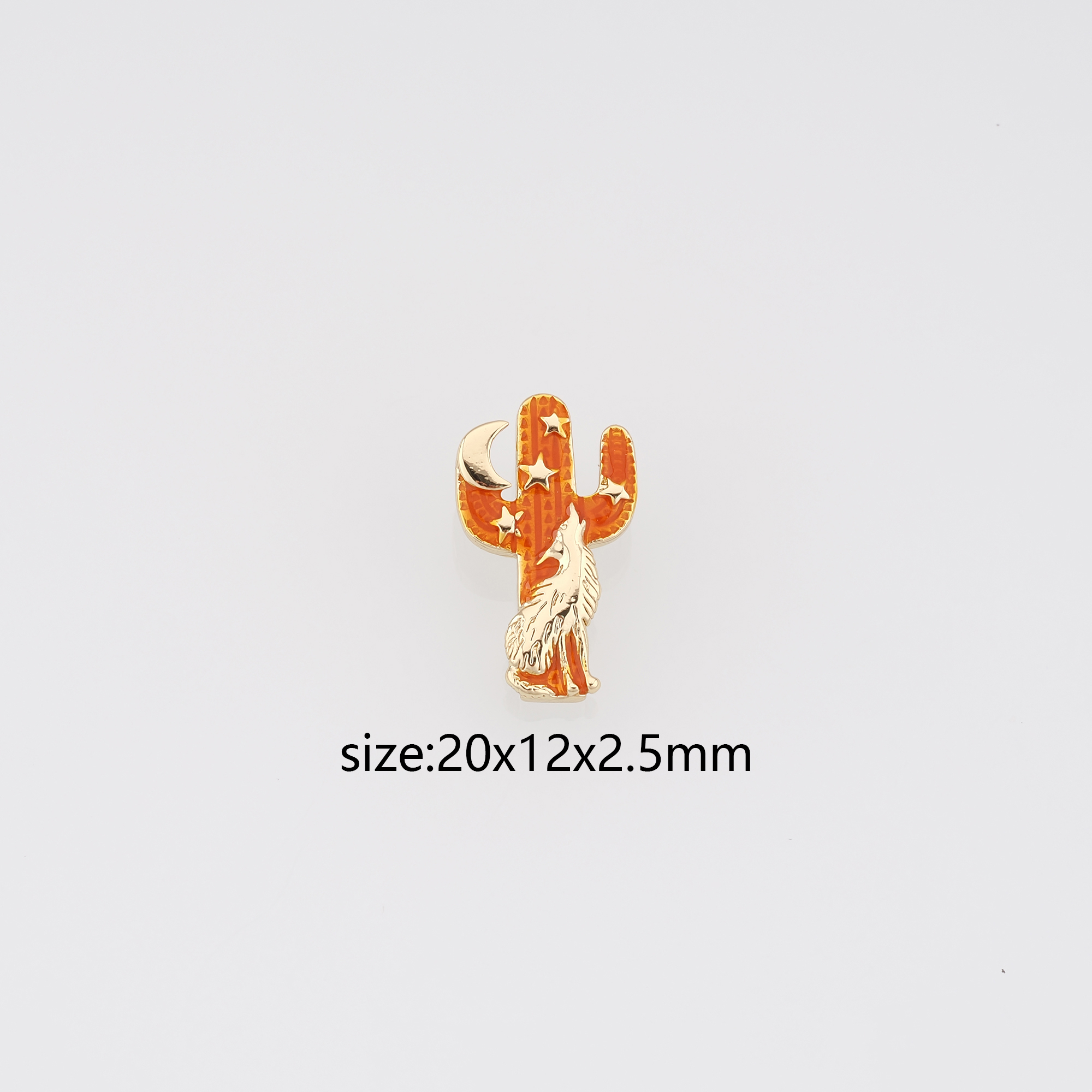18K Gold Filled Cactus Pendant,Enamel Cactus Charm Earrings Necklace for DIY Jewelry Making Supply