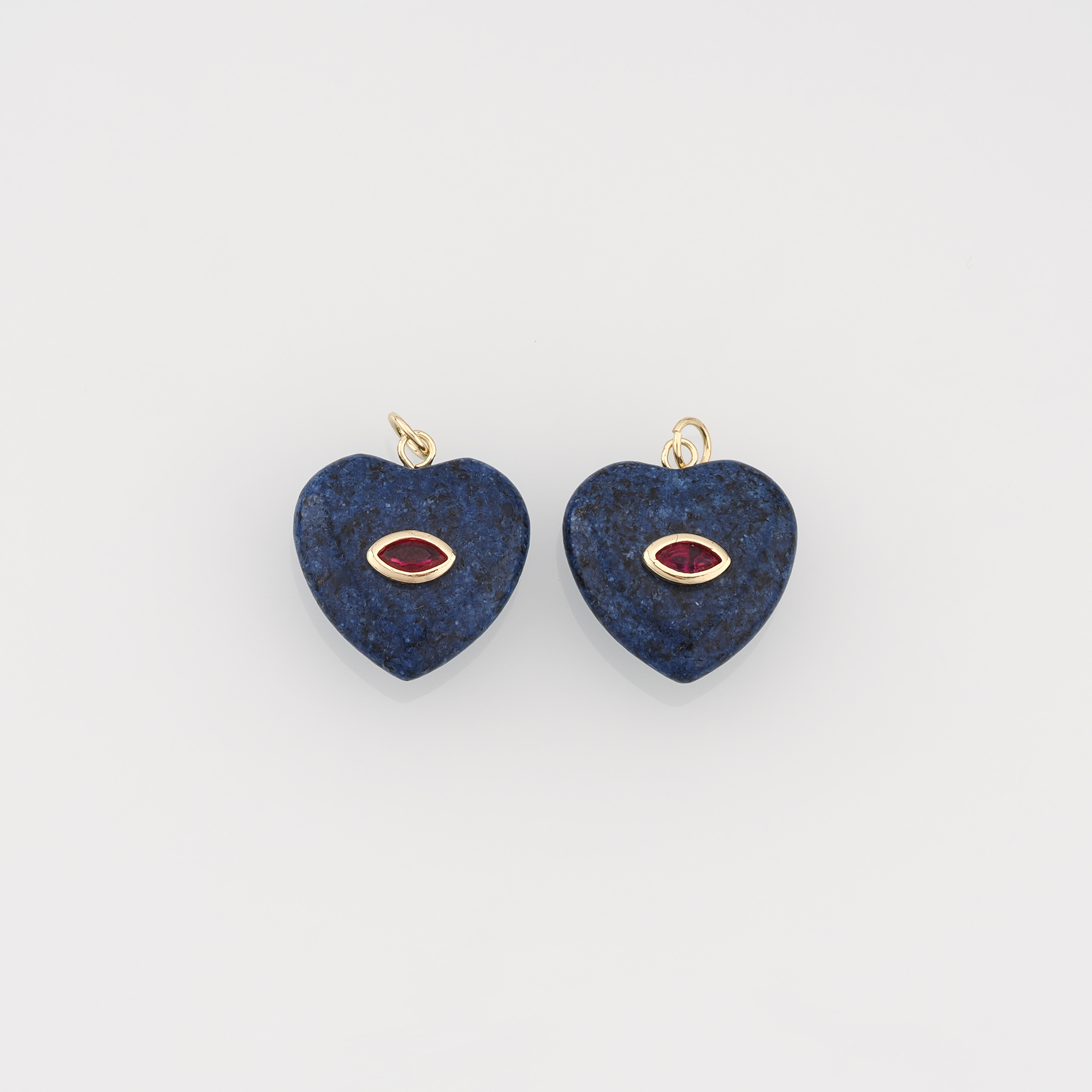 18K Gold Filled Heart Pendant,Natural Stone Earrings Necklace for DIY Jewelry Making Supply
