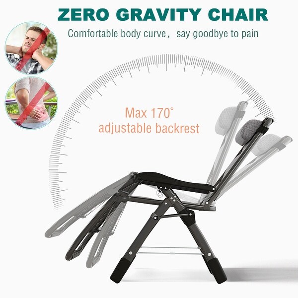 DoCred Zero Gravity Chair,Folding Lawn Chaise Recliner Lounge Chair