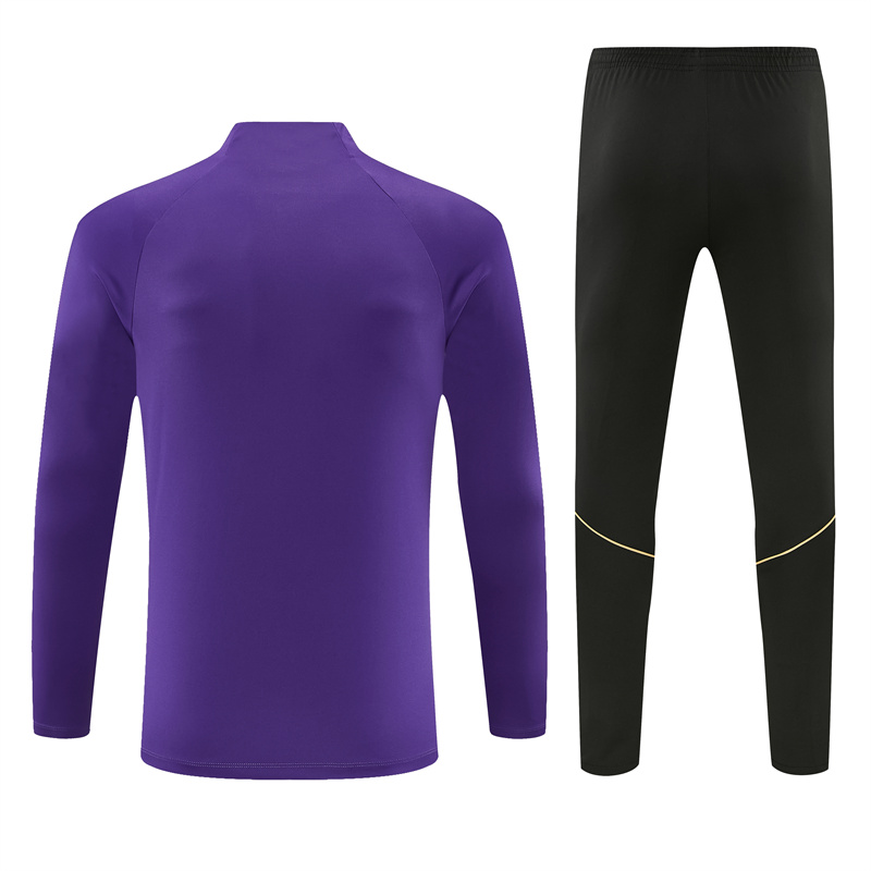 Adult/ Kids 2627 Barcelona half zipper Training Suit - Purple