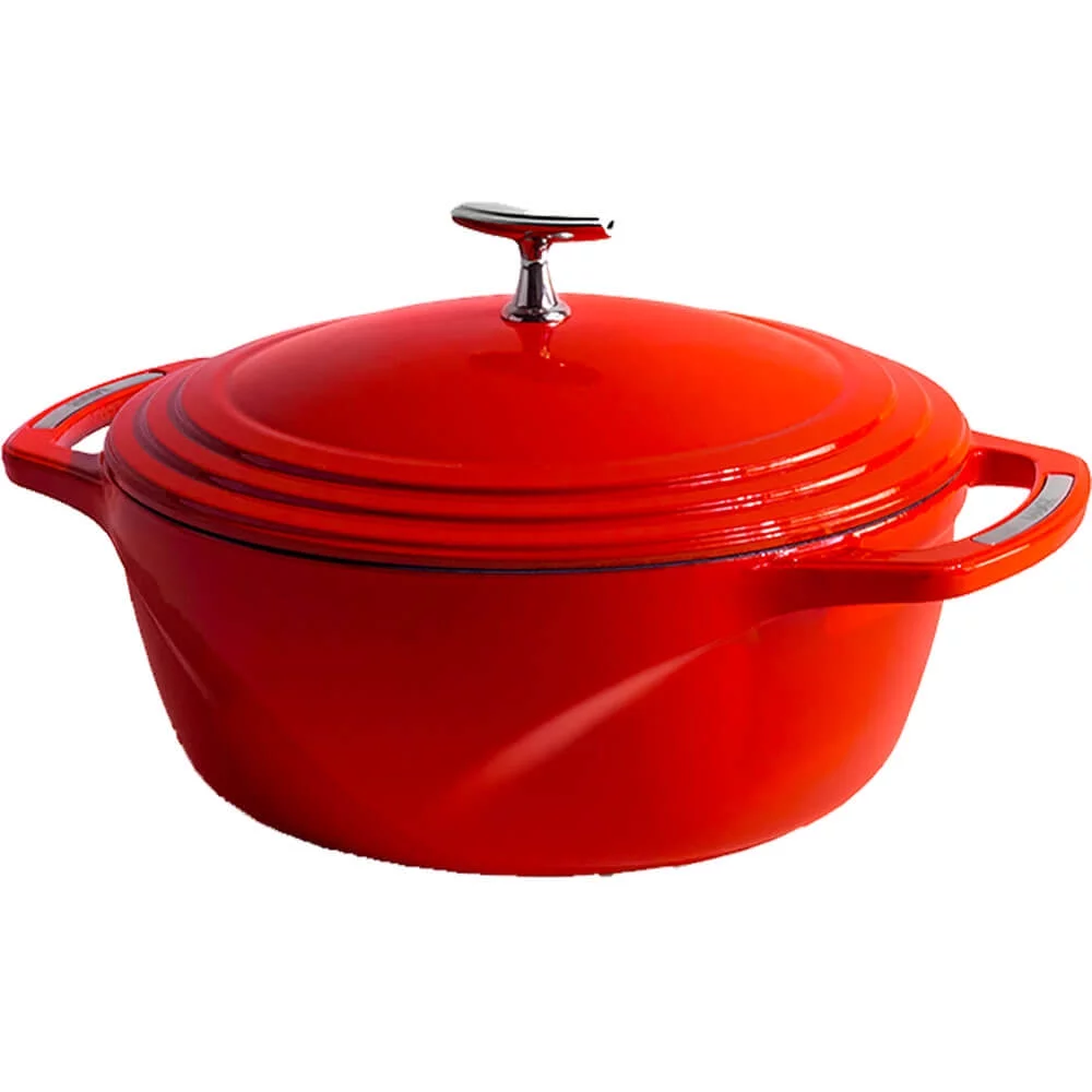 Lodge U6ID400 6 Qt. Enameled Cast Iron Dutch Oven - Cherry On Top