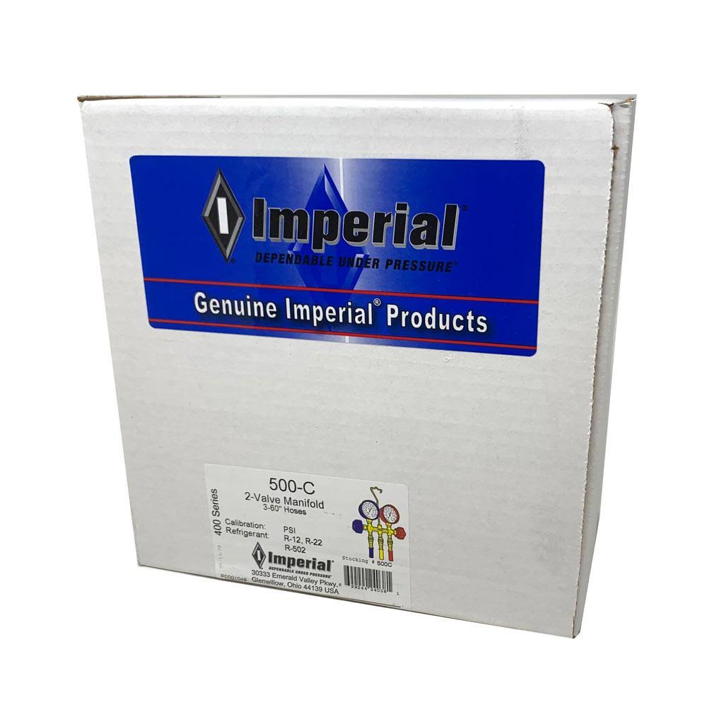 Imperial 2-Valve 4000 PSI Brass Manifold with (3X) 5 ft. Long HOSES
