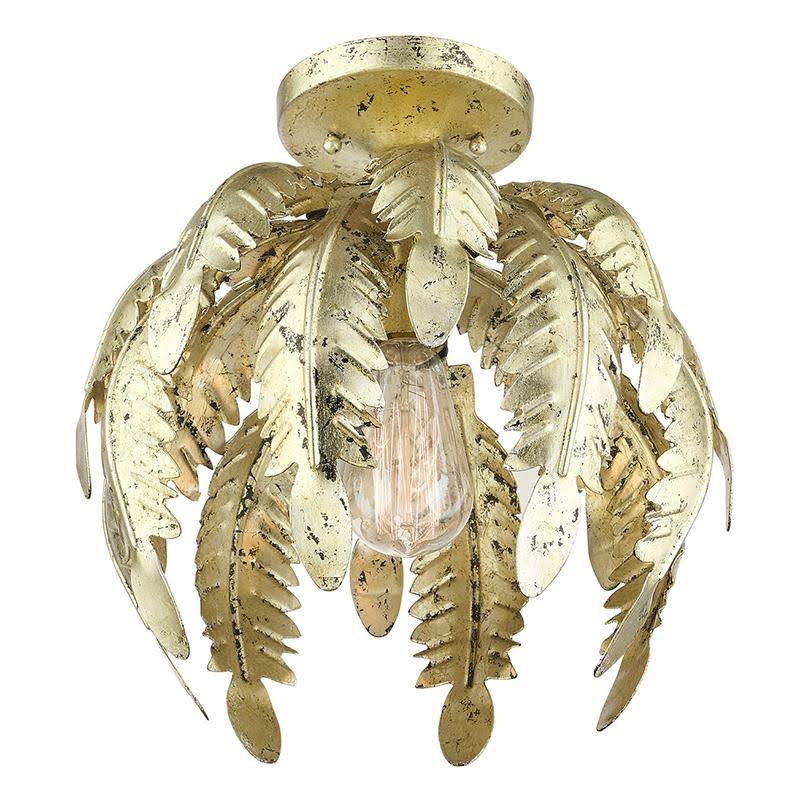 Livex Lighting Acanthus 1 Light Antique White Semi Flush Mount 46231-60
