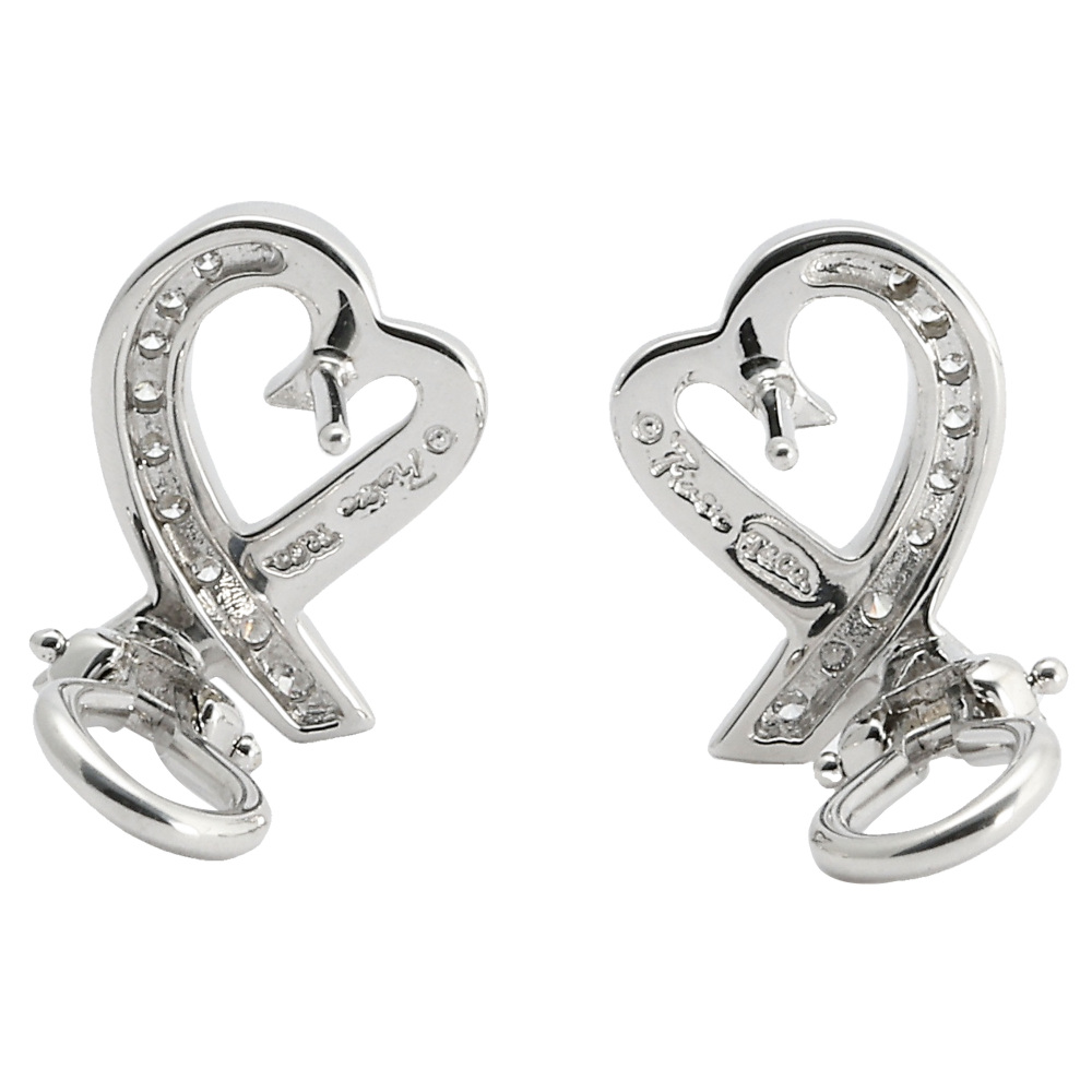Tiffany & Co. Tiffany Loving Heart Paloma Picasso K18WG White Gold Earrings Diamond