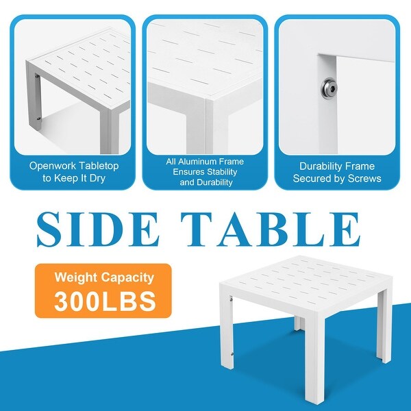 Nicesoul White Aluminum Modern Patio Furniture Sectional Sofa Set with Cushion
