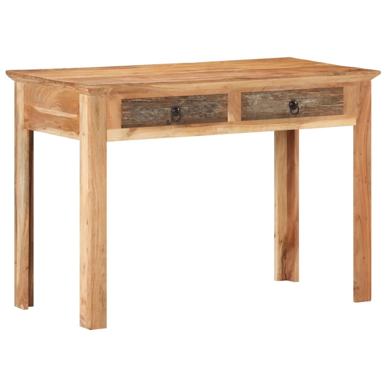 Anself Writing Desk with 2 Storage Drawers Reclaimed Wood Computer Desk Wooden Console Table Home Office Furniture 43.3 x 19.7 x 29.5 Inches (L x W x H)