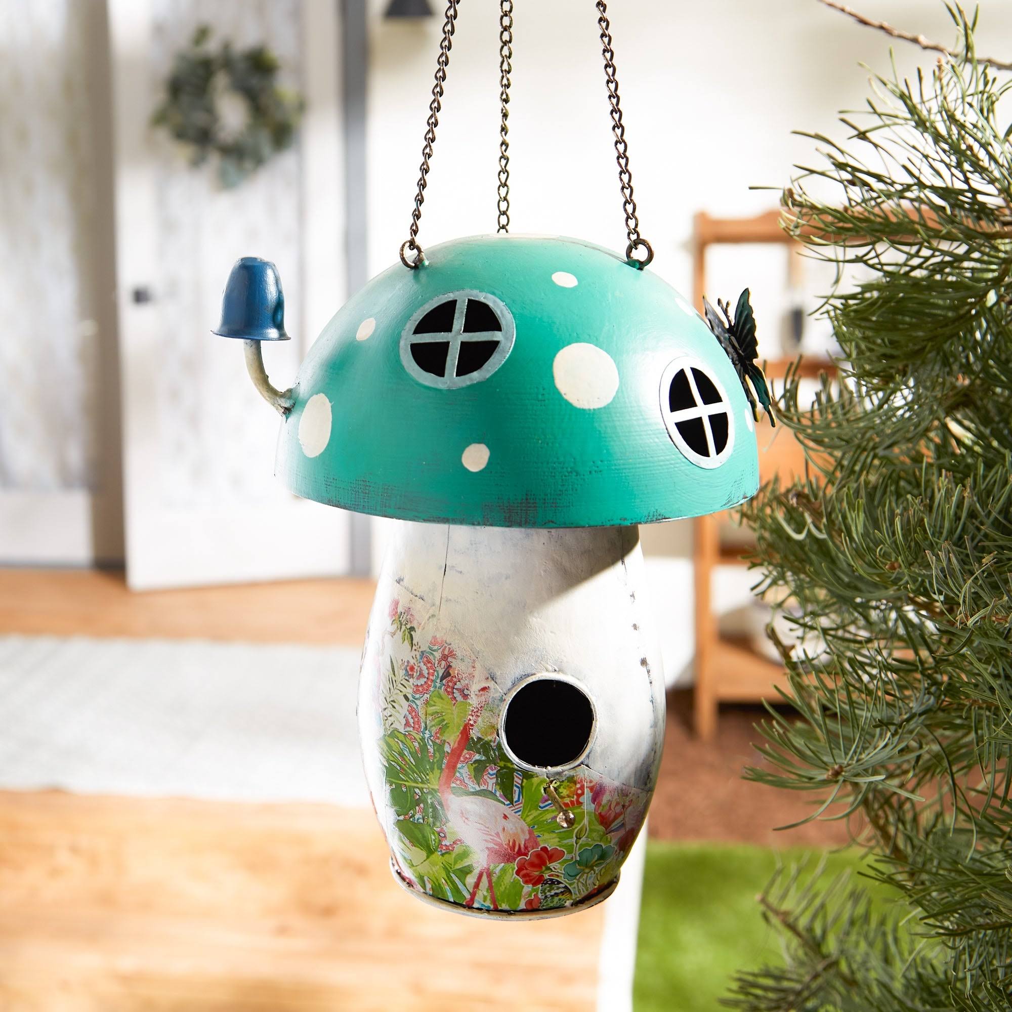Zingz u0026 Thingz Green Mushroom Birdhouse ,Green