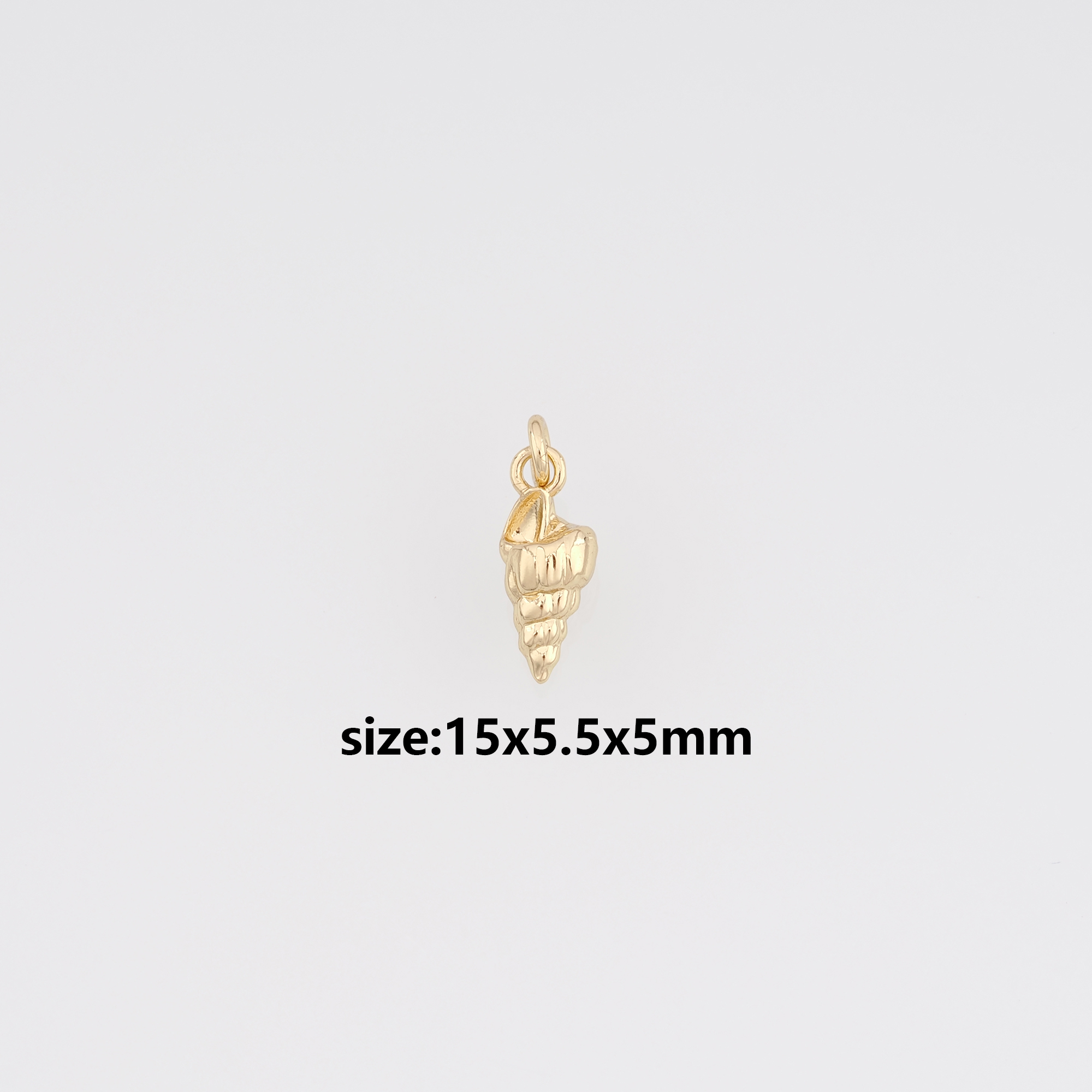 18K Gold Filled Conch Shell Pendant,Ocean Shell Charm Earrings Necklace for DIY Jewelry Making Supply