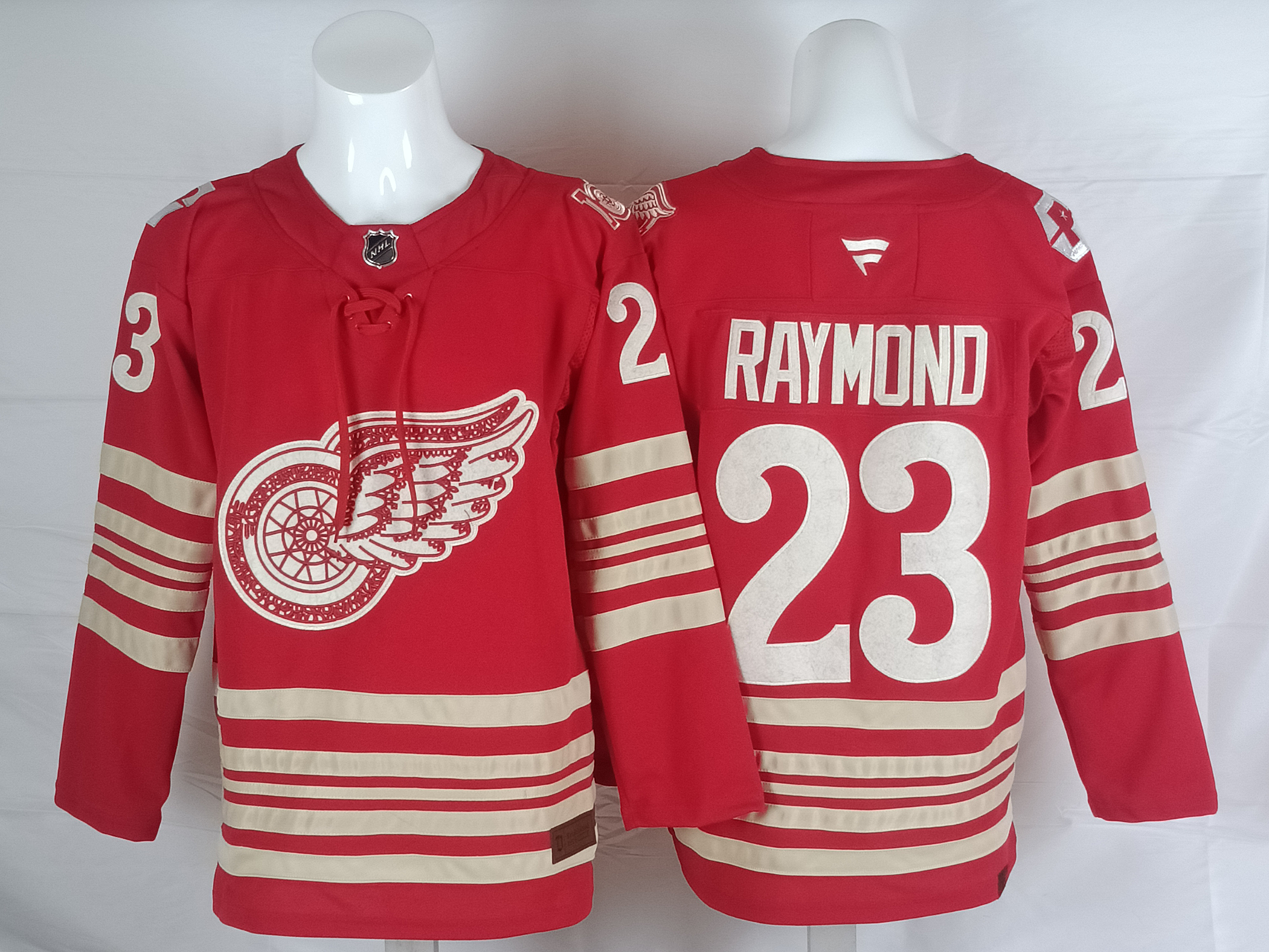 Men's Detroit Red Wings Lucas Raymond #23 Fanatics Red Player Game Jersey