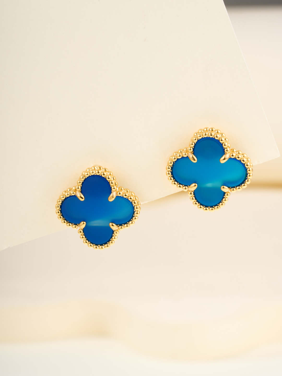 Van Cleef & Arpels Gold and Blue Chalcedony Earrings - cnluxepick