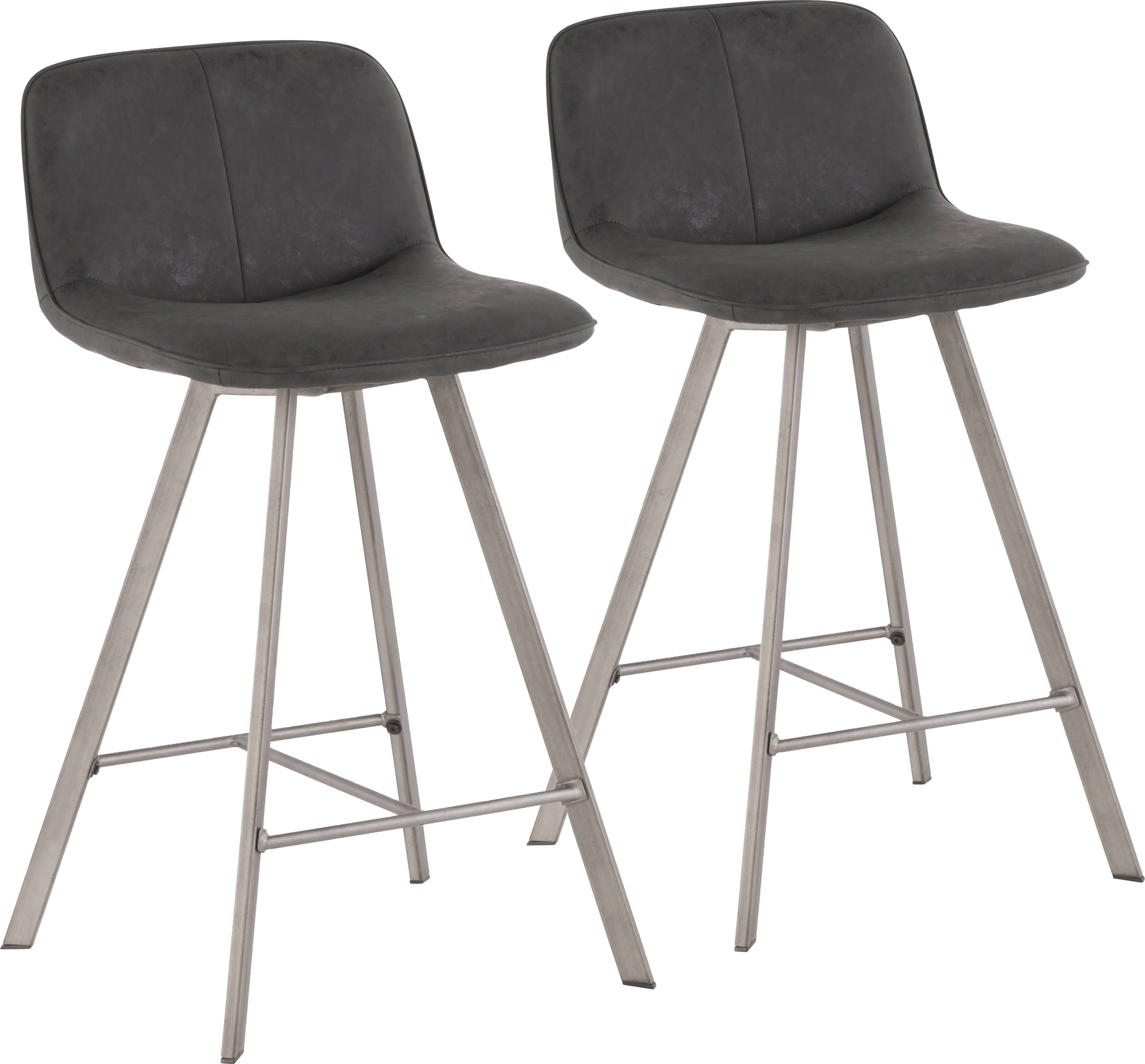 LumiSource Sedona 26x22 Counter Stool Set of 2 - Black