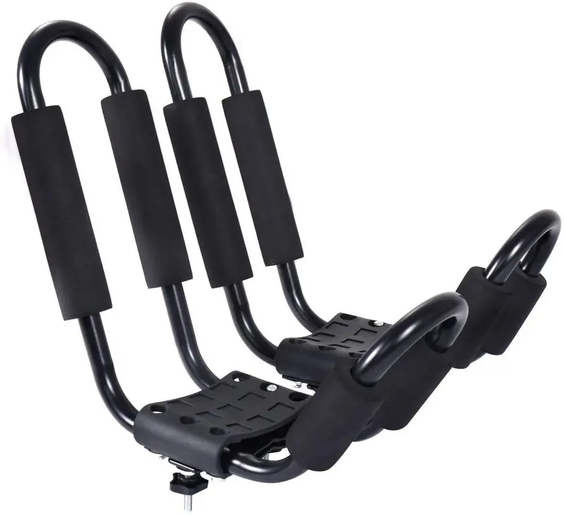 Universal J-Bar Kayak Roof Rack System – Includes 2 Pairs & 4 Heavy-Duty Tie-Down Straps