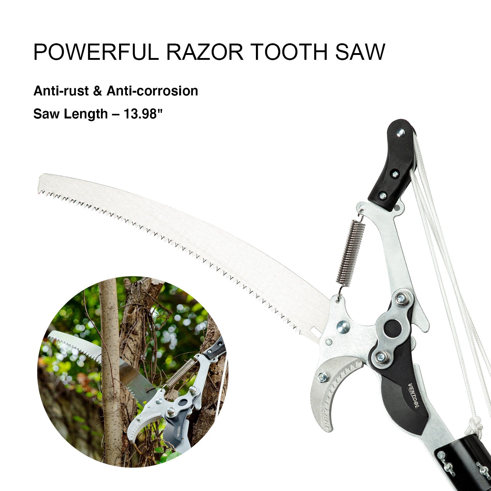 Ventool 120″ – 160″ Telescoplc Tree Pruners, Heavy-duty Branch Cutters
