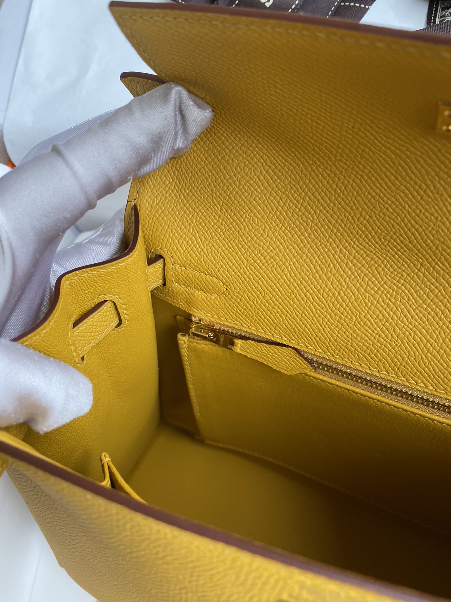 Hermes Kelly 25 Bag In Mustard Yellow Epsom Leather For Women 25cm/10in