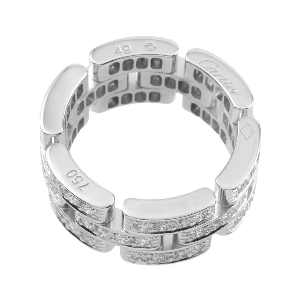 Cartier Mayon Pantale Ring 18K White Gold Diamond