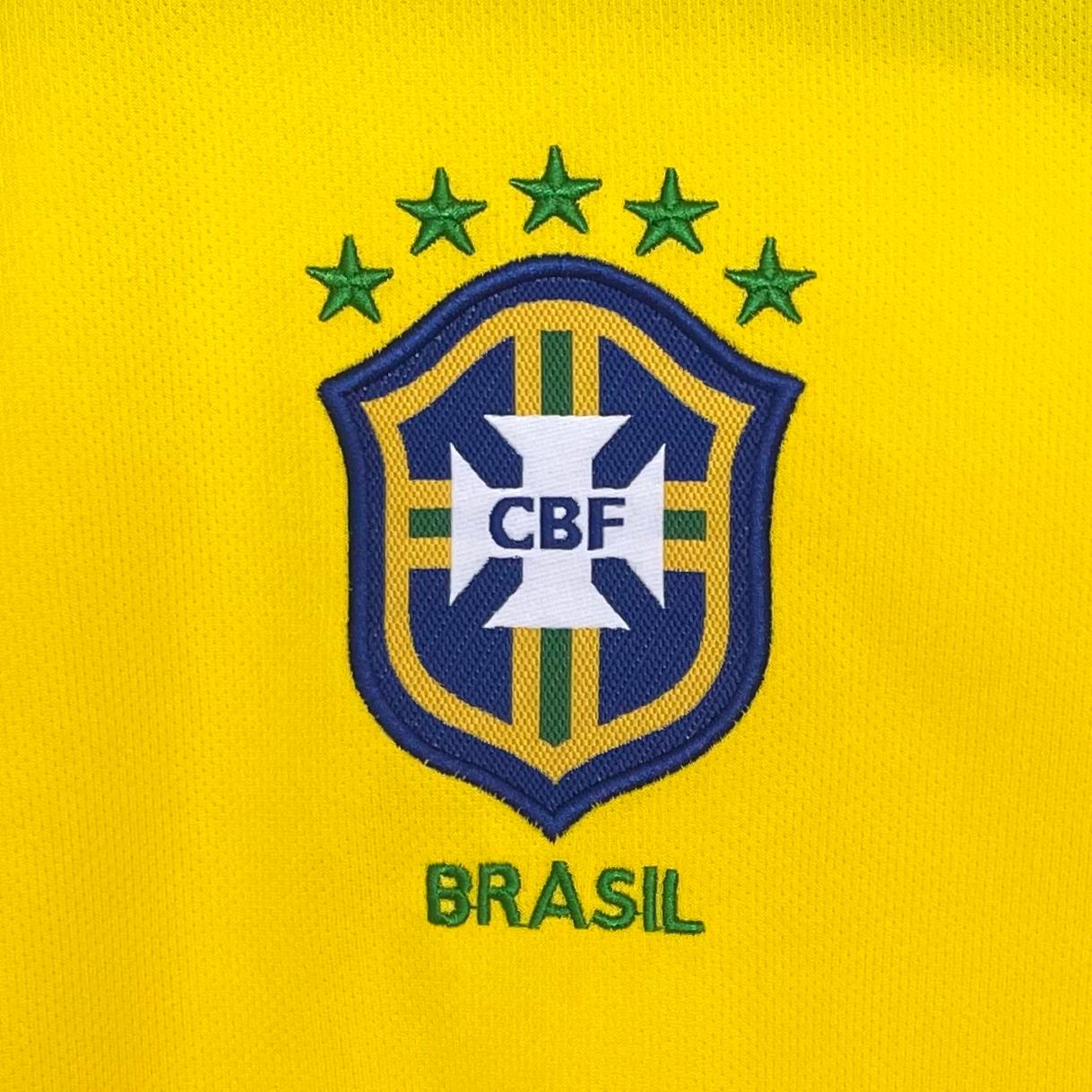 Retro  Brazil 2004 Home Yellow Long Sleeves 3