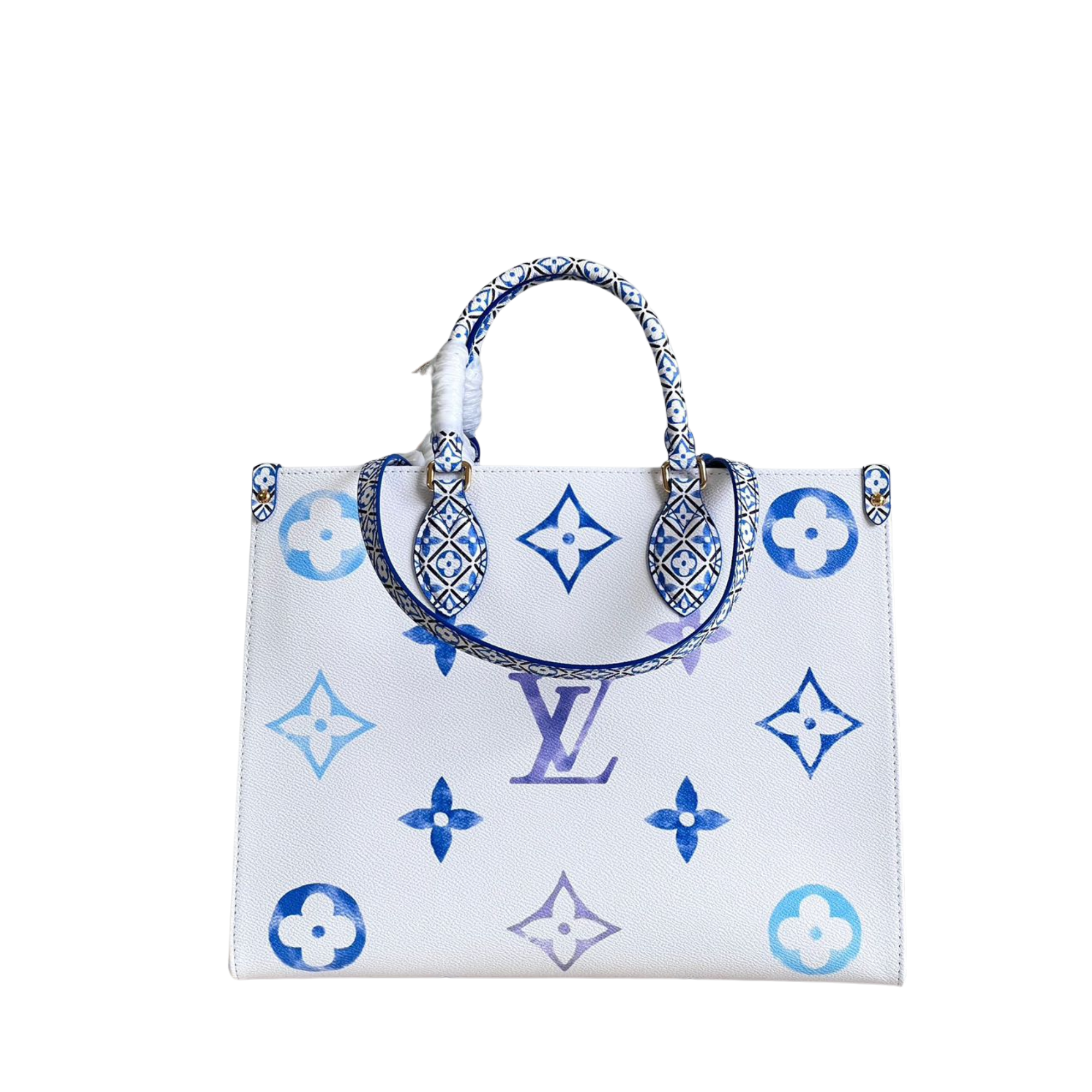 Louis Vuitton Onthego Handbag Blue Monogram Pattern 35cm/13.8in