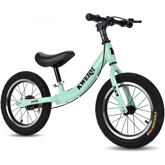 14″ Balance Bike Children’s Bicycle Adjustable Seat Height Push Bikes for Toddlers with Brake No Pedal Scooter Bicycle Training Bike for 2-6 Years Old Boys & Girls