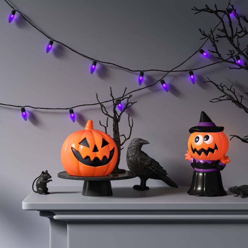 20ct Flickering LED Halloween Indoor Outdoor Novelty String Lights Purple - Hyde and EEK!Boutique™