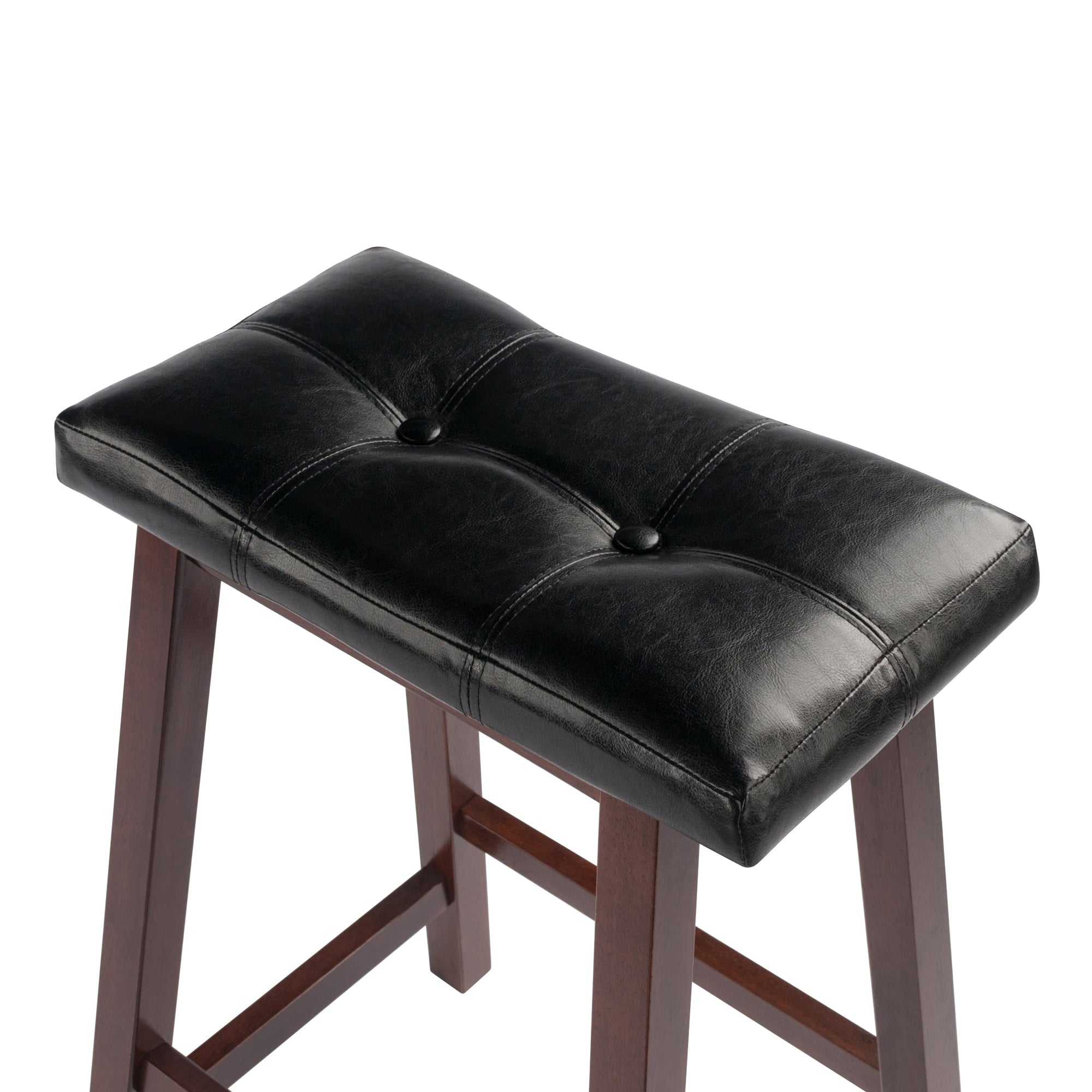 Winsome Wood Mona Cushion Saddle Seat Counter Stool and Walnut