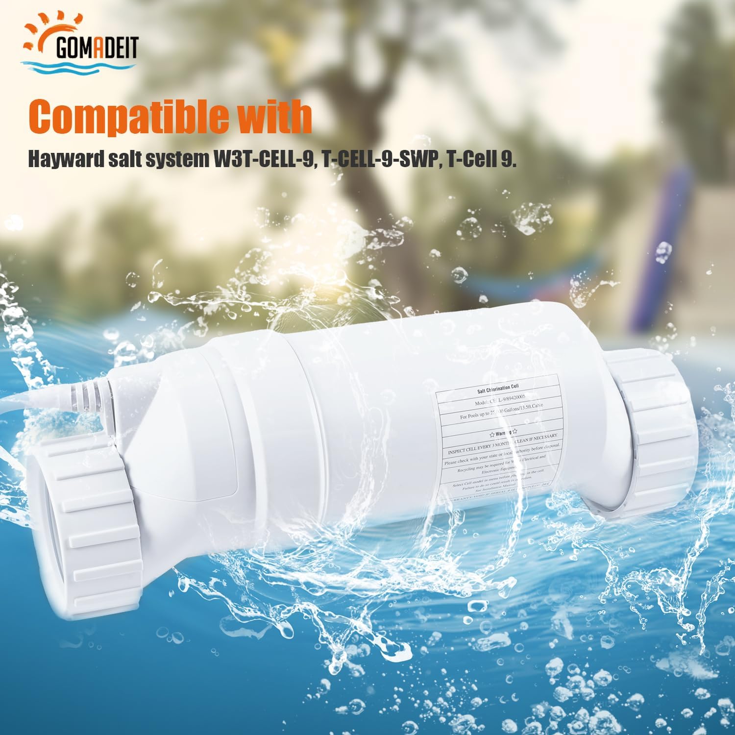 Chlorinator System, Salt Generator for Inground Pools, compatible with Hayward Salt Chlorine Generator W3T-CELL-15, 40000 Gallon