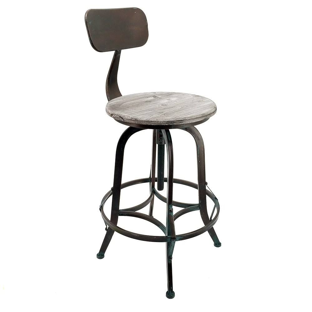Set of 4 Arthur Retro Steel Rotating Adjustable Height Barstool Pewter