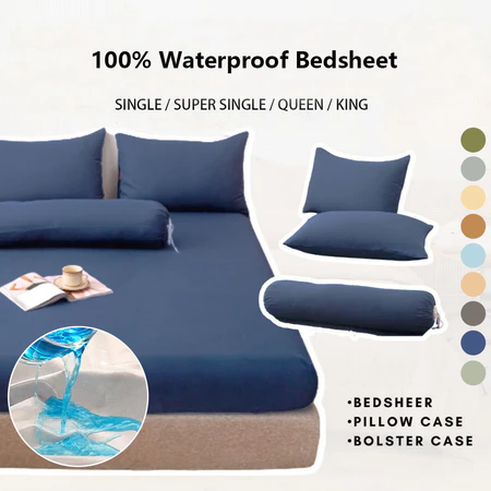 Waterproof Mattress Protector Bedsheet Cadar Single/S. single/Queen/King Bolster case Pillow case