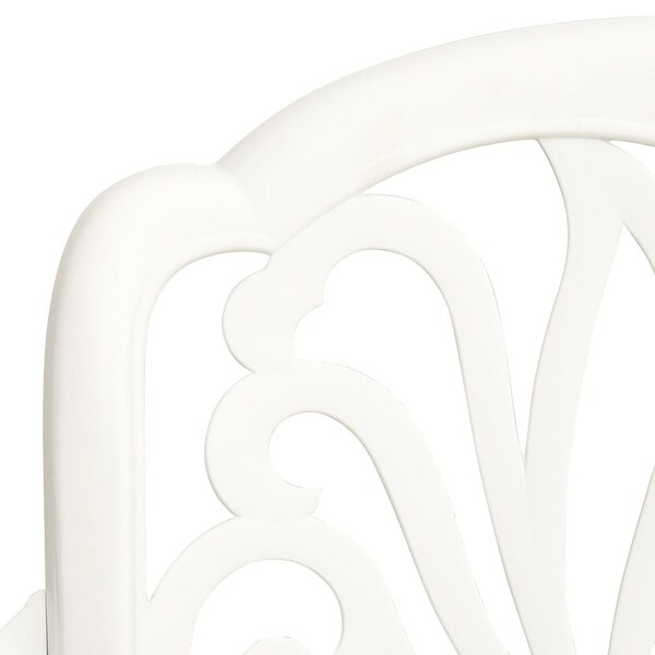 vidaXL Patio Chairs 2 pcs Cast Aluminum White