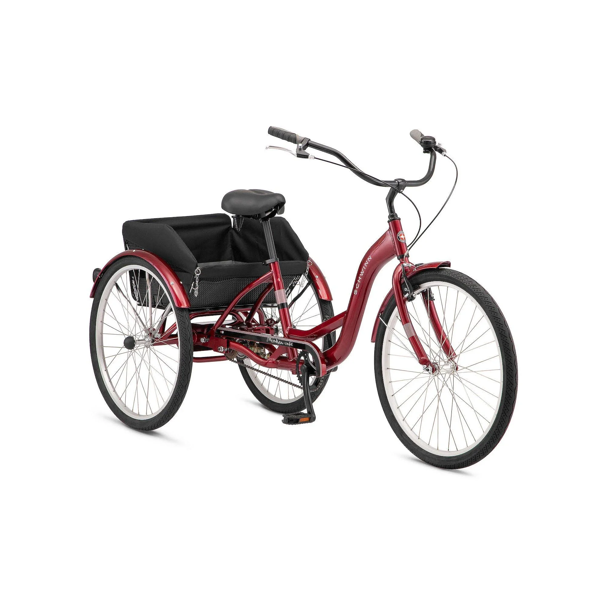 Schwinn Meridian Comfort Adult Tricycle, 26 inch Wheels, Single Speed Burgundy