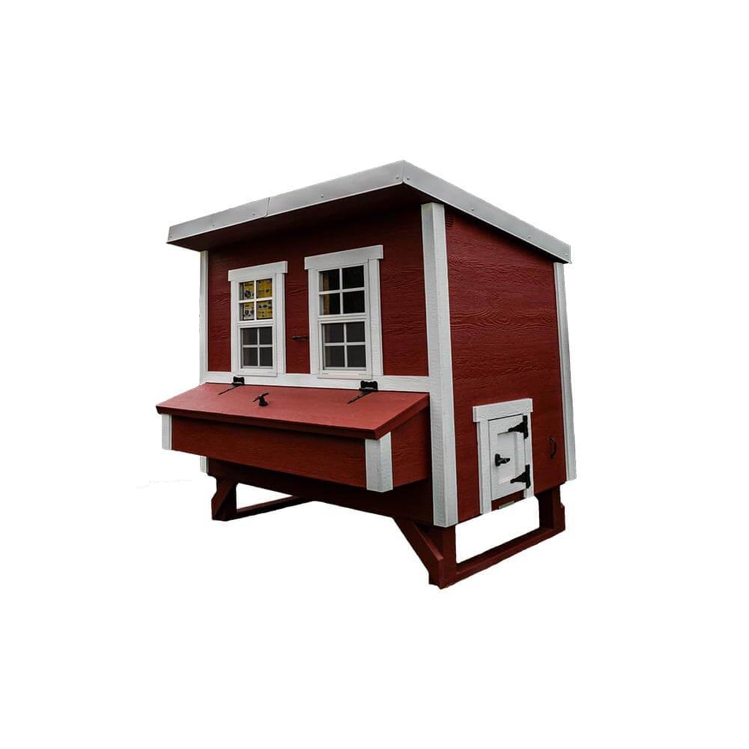 OverEZ Large Poultry Chicken Coop for 15 Chickens with Nesting Boxes, Red