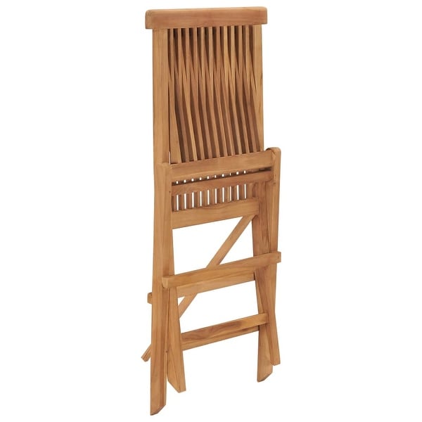 vidaXL Patio Folding Chairs Camping Garden Chair with Backrest Solid Wood Teak