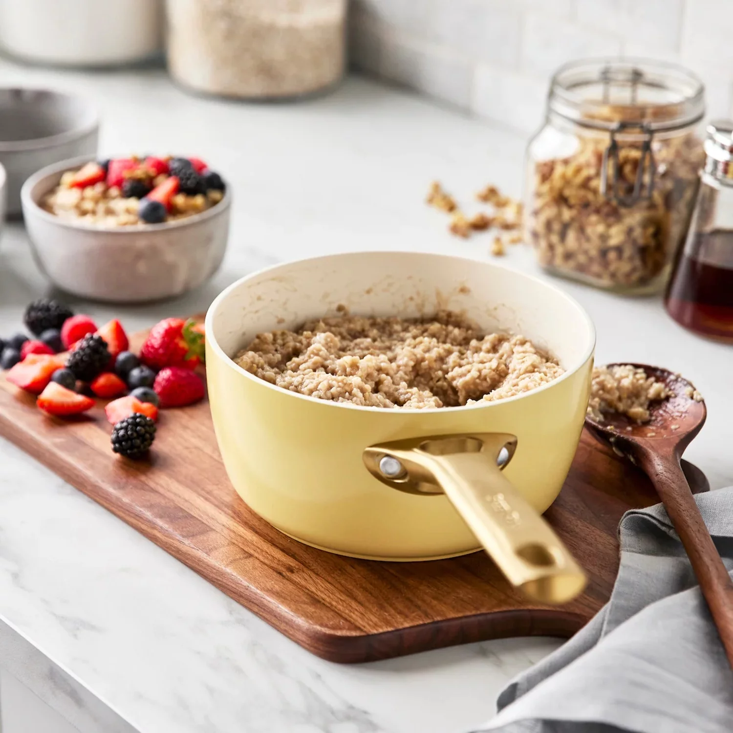 GreenPan Reserve Ceramic Nonstick 10-Piece Cookware Set | Sunrise with Gold-Tone Handles