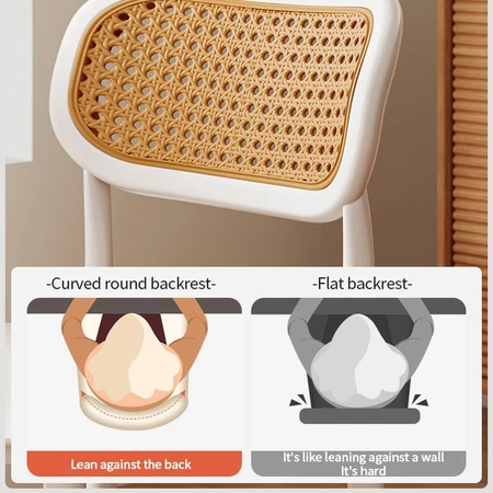 Rattan dining chair Nordic household plastic Kerusi modern simple stackable chair