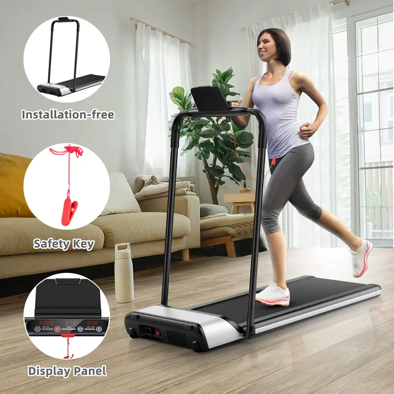Ultra-Slim Foldable Electric Treadmill – Space-Saving Design with No Assembly Required