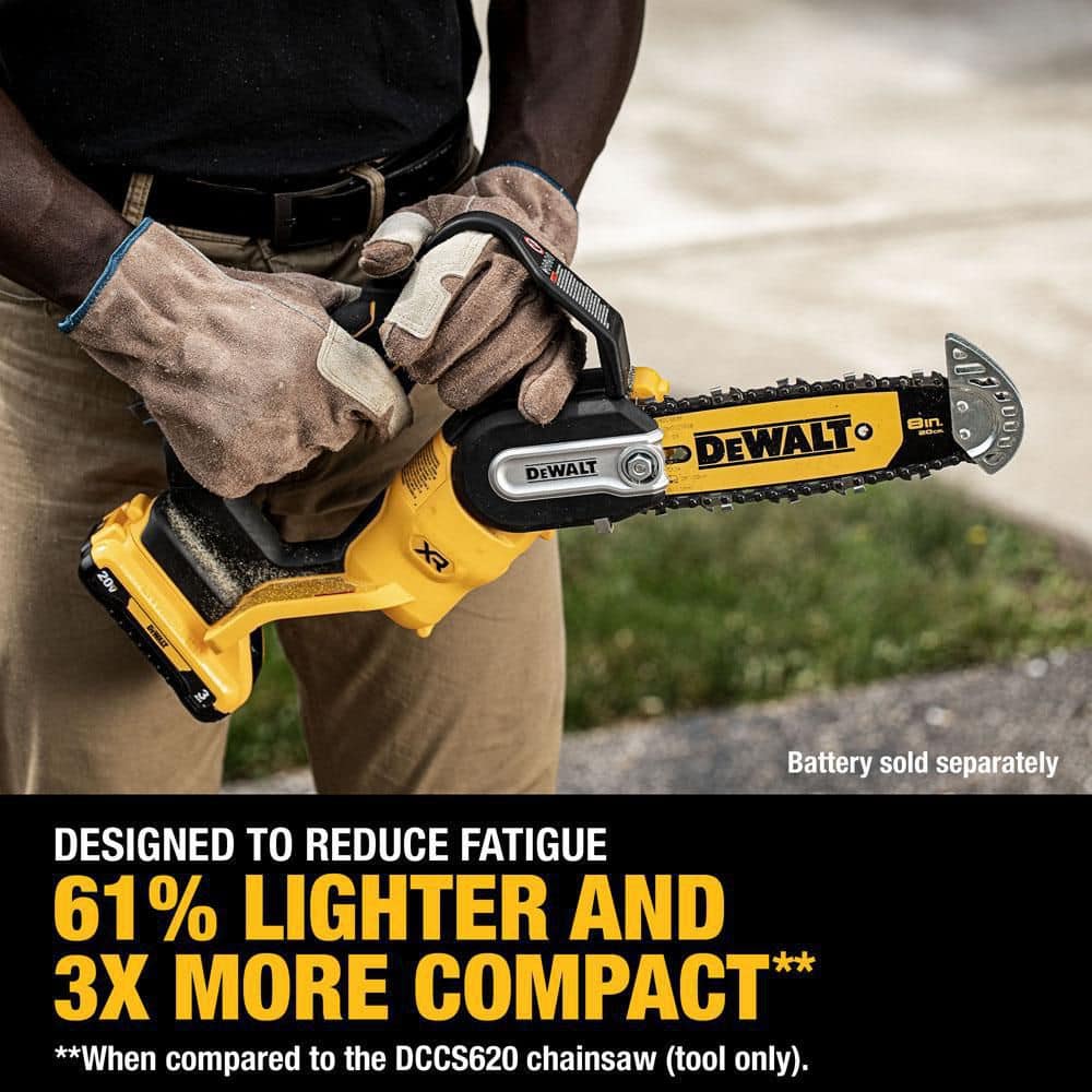 DEWALT 8 in. 20-Volt Pruning Electric Battery Chainsaw DCCS623B