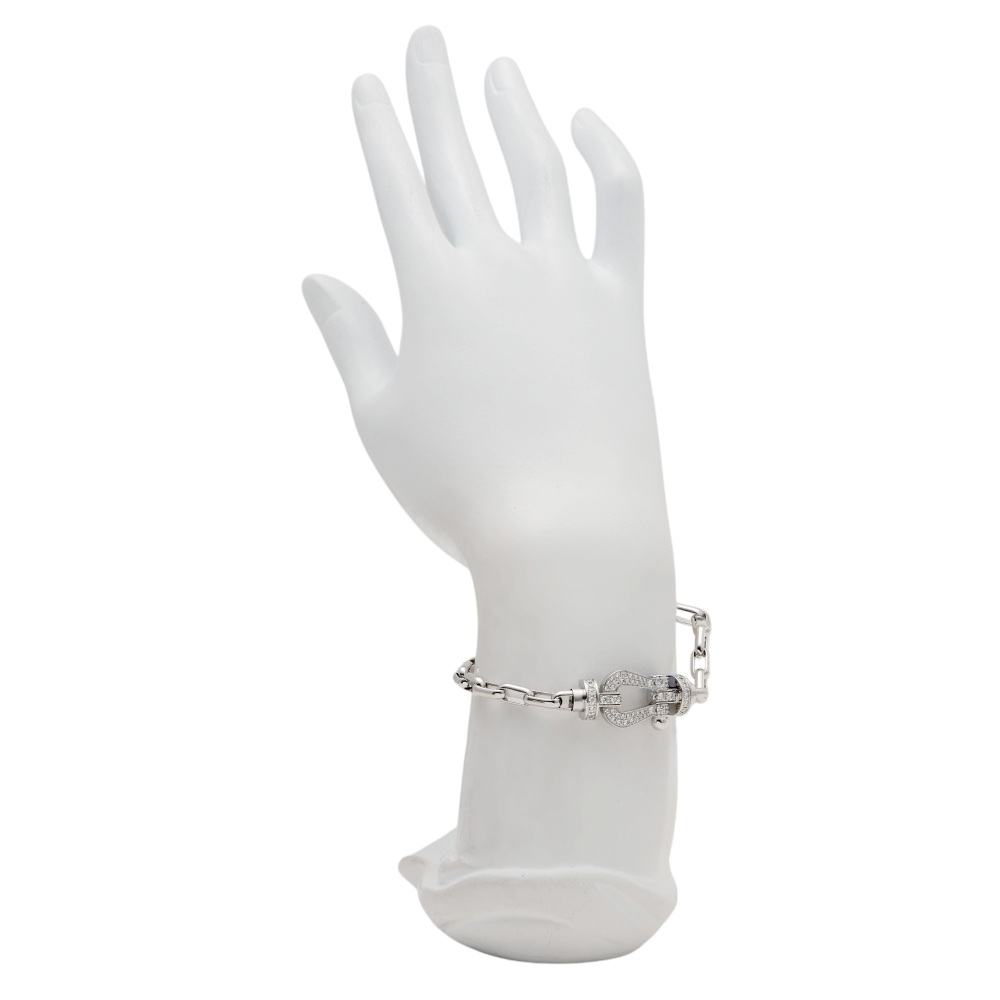 FRED Force 10 Lm Full Diamond Bracelet 18K White Gold 0B0050-6B0353